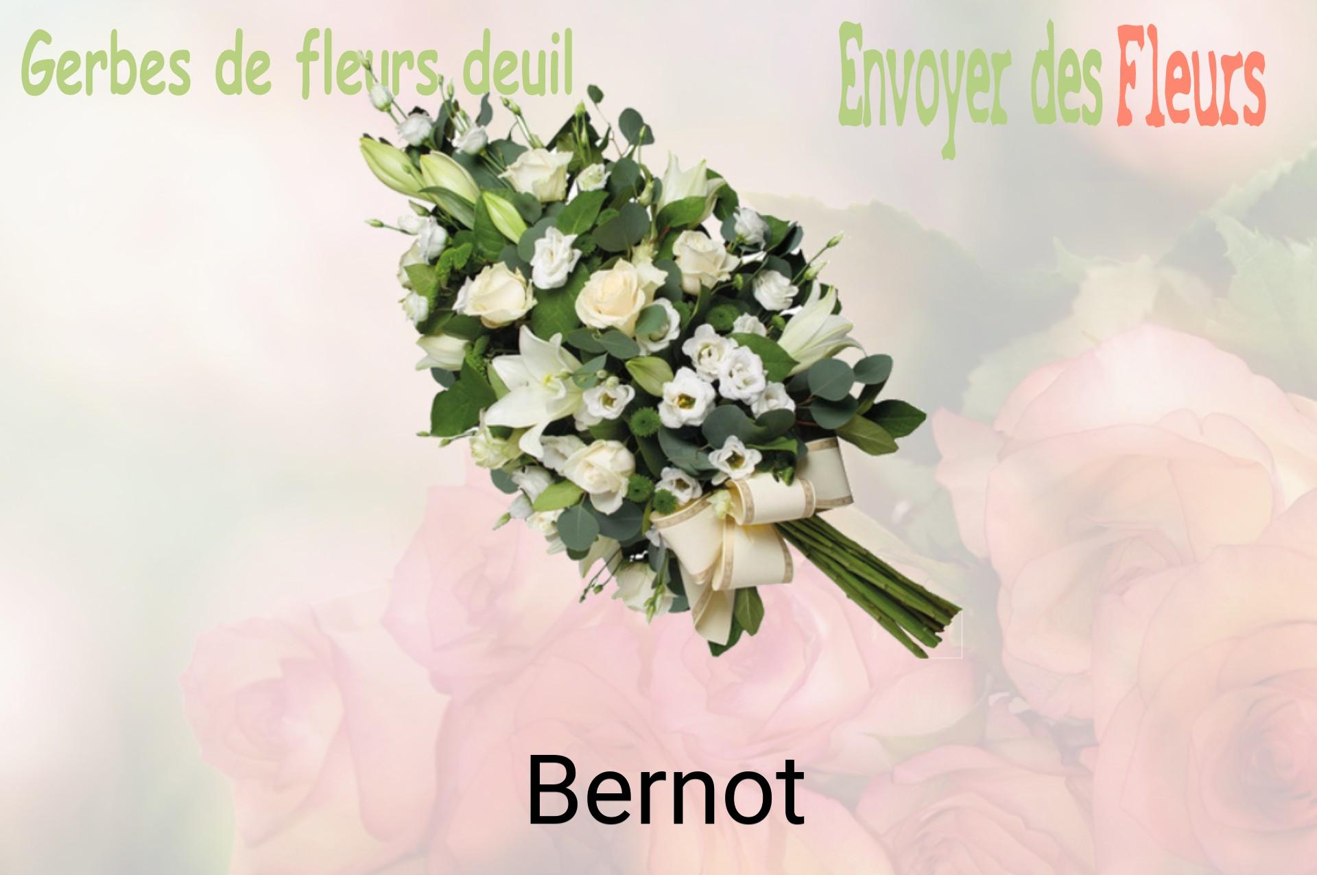 Gerbe de fleurs de deuil livrée à Bernot